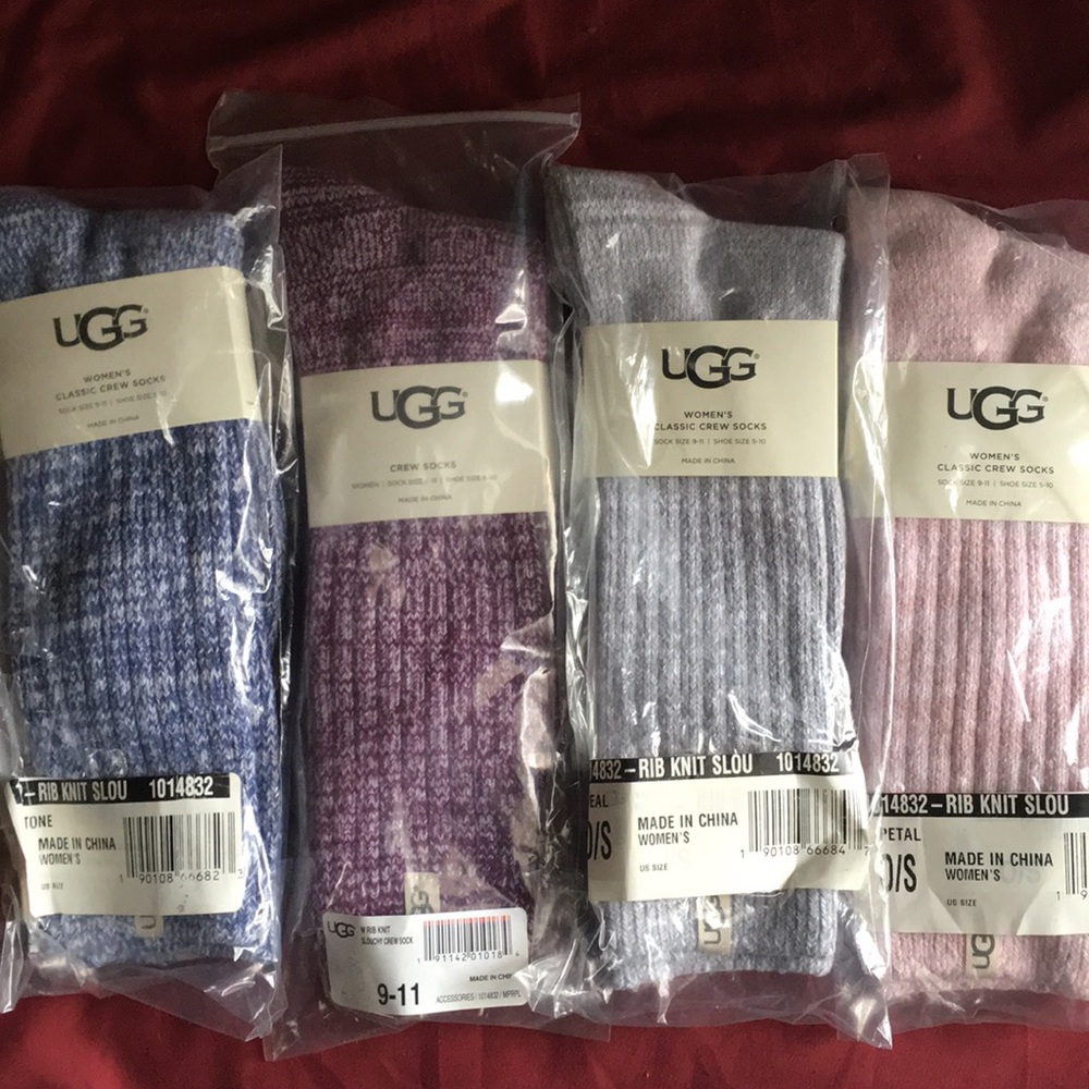 UGG Slouch Crew Socks Boot Blue Pink Grey Brown Green Soft Bed Valentines Gift - Picture 7 of 11